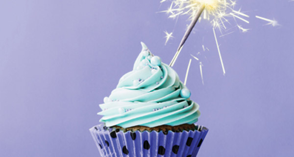 cupcake with a sparkler in it
