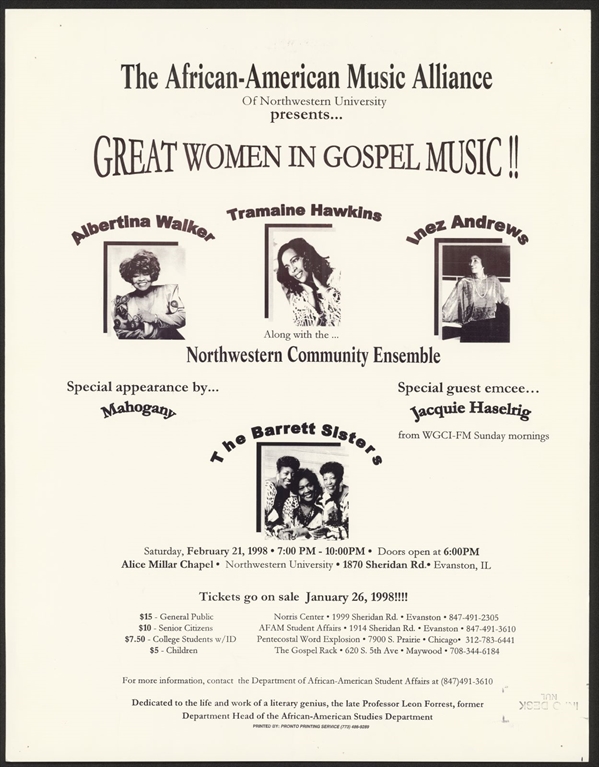 Northwestern Community Ensemble flyer